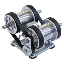 3D Mechanical Motor Assembly Icon - Industrial Engine Design