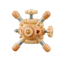3D Multi-Way Mechanical Valve Icon | Industrial Component