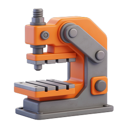 Mechanical Press Machine 3D Icon for Industrial Use