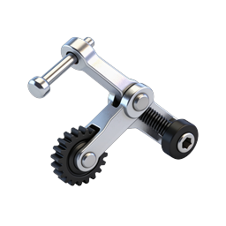 Mechanical Belt Tensioner with Gear Icon | 3D Chrome