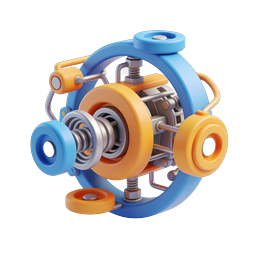 Mechanical Turbo Engine 3D Icon | Industrial Design