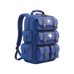 Medical Emergency Backpack 3D Icon - First Aid Bag