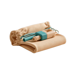 Medical Device on Folded Towel 3D Icon