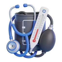 Medical Equipment Icon - Stethoscope, Thermometer & BP