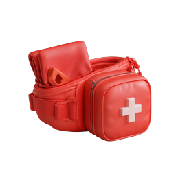 Icône de sac banane de premiers secours médicaux - Rendu 3D