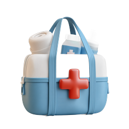 Medical First Aid Bag 3D Icon - Healthcare & Emergency
