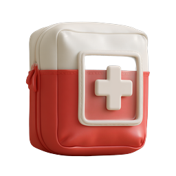 Medical First Aid Kit 3D Clay Icon for Healthcare Apps
