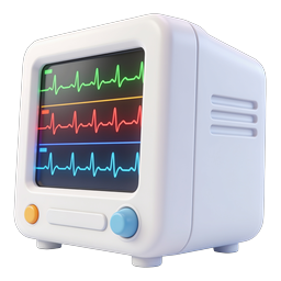 Medical Patient Monitor Icon - 3D Vital Signs Display