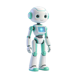 Friendly Medical Robot 3D Healthcare Icon