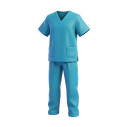 Medical Scrubs Uniform Icon - Healthcare Apparel 3D
