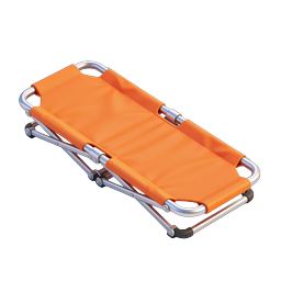 Orange Medical Stretcher Icon - 3D Realistic Design