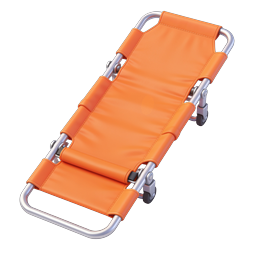 Orange Medical Stretcher Icon - Emergency Gurney 3D