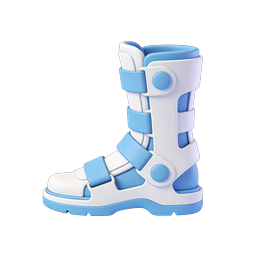 Medical Walking Boot Icon - 3D Clay Orthopedic Design