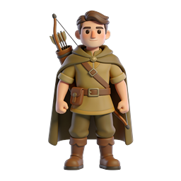 Medieval Archer 3D Character Icon - Fantasy Ranger