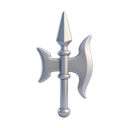 Mittelalterliches Streitaxt-3D-Icon - Metallische Waffe