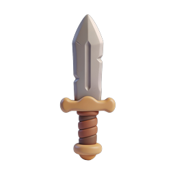 Medieval Dagger 3D Icon - Fantasy Weapon Design