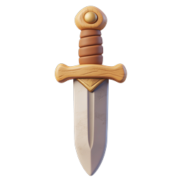 Mittelalterliches Dolch-Icon - 3D-Fantasy-Waffe