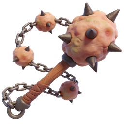 中世のフレイル武器アイコン - スパイクチェーンメイス 3Dレンダリング