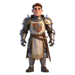 3D Medieval Knight Character Icon - Fantasy Warrior