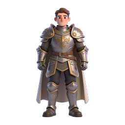 Medieval Knight Character Icon - 3D Fantasy Warrior