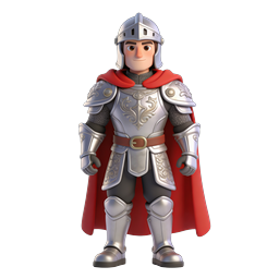 Medieval Knight Character Icon - 3D Fantasy Warrior