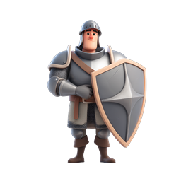 Medieval Knight Guard 3D Character Icon