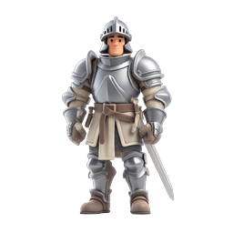Medieval Knight 3D Character Icon - Armored Warrior