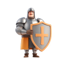 Medieval Knight Warrior 3D Cartoon Character Icon