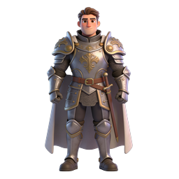 3D Medieval Knight Warrior Character Icon