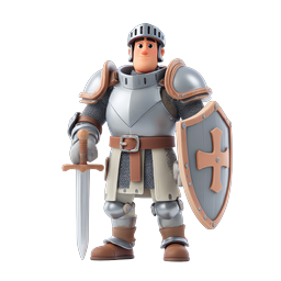 Medieval Knight Warrior - 3D Clay Style Character Icon