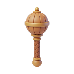Icona 3D in argilla di mazza medievale - Asset arma fantasy