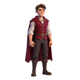Medieval Prince Character 3D Icon | Fantasy RPG Avatar