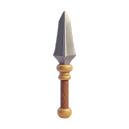 Medieval Spear Weapon 3D Icon for Fantasy Games
