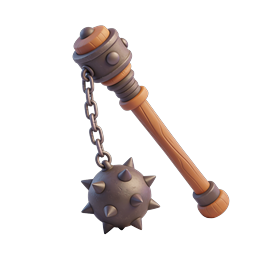 Medieval Spiked Mace Weapon Icon - 3D Fantasy Asset