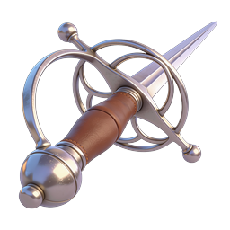 Medieval Sword Realistic 3D Icon | Fantasy Weapon