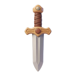 3D Medieval Sword Icon | Clay-Style Fantasy Weapon