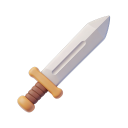 Medieval Sword 3D Icon - Fantasy Game Asset