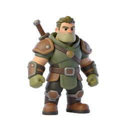 Medieval Warrior Character 3D RPG Game Icon
