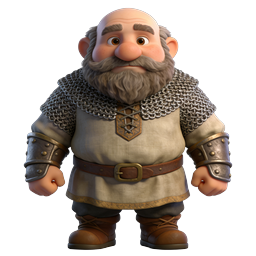 Medieval Warrior Character 3D Icon for Fantasy Games