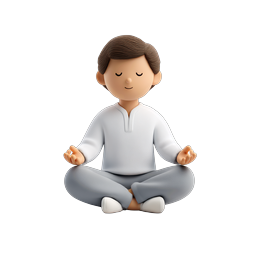 Meditating Boy 3D Clay Icon | Wellness & Mindfulness