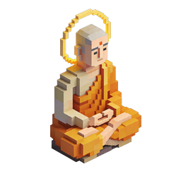 Meditating Buddha Voxel Icon - Spiritual 3D Design