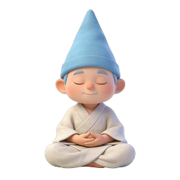 Peaceful Meditating Gnome 3D Character Icon