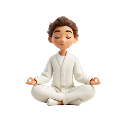 3D Meditating Person Icon - Peaceful Mindfulness Character