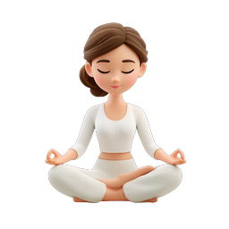 Meditating Woman 3D Clay Icon for Wellness Apps
