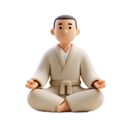 Meditation Character Icon | 3D Peaceful Pose