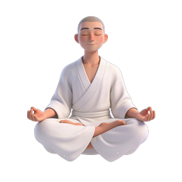 Peaceful Meditation Character 3D Icon