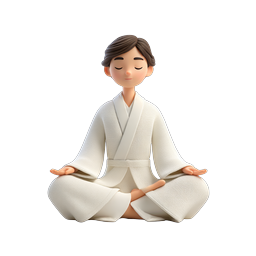 Meditation Clay Character Icon - Peaceful Zen Figure