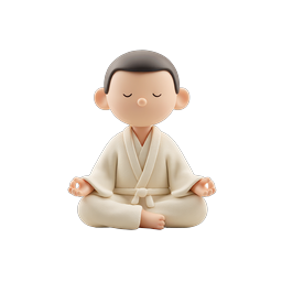 Meditation Clay Figure - Zen Monk Icon