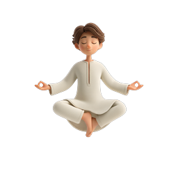 Meditation Levitation Icon - Peaceful 3D Character