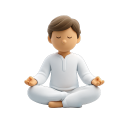 Peaceful Meditation Man 3D Icon for Wellness Apps